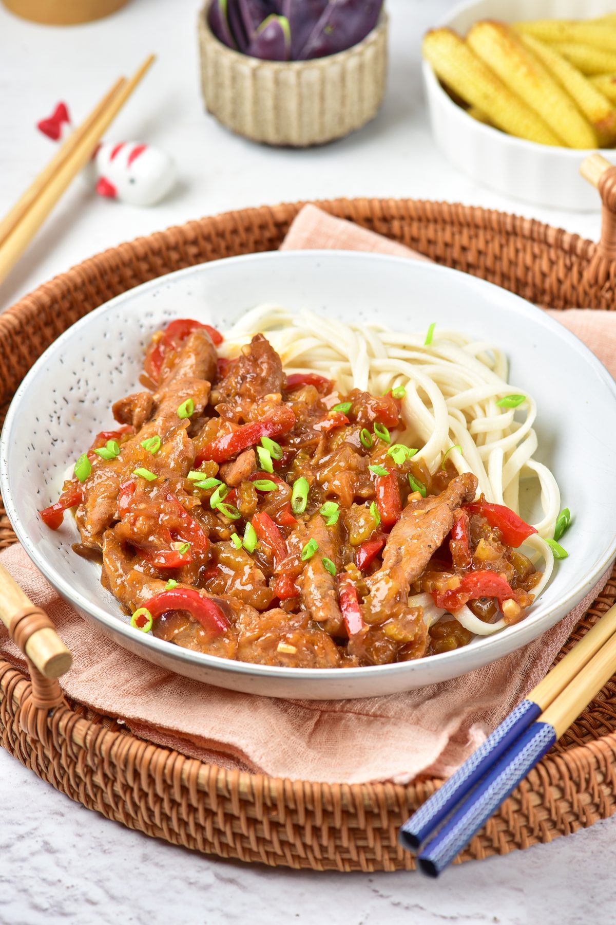 Beef stir-fry with noodles