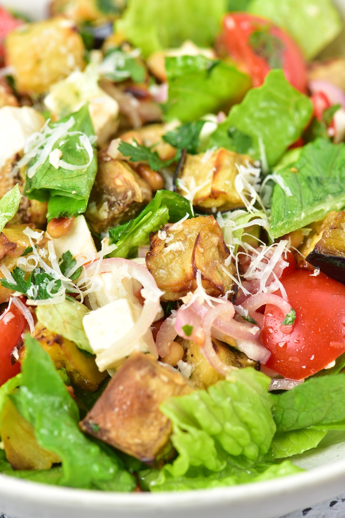 Roasted aubergine salad