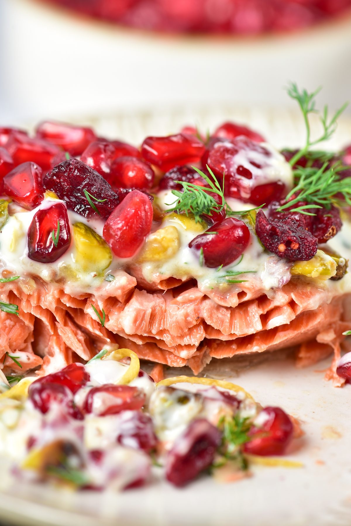 Salmon with pomegranate