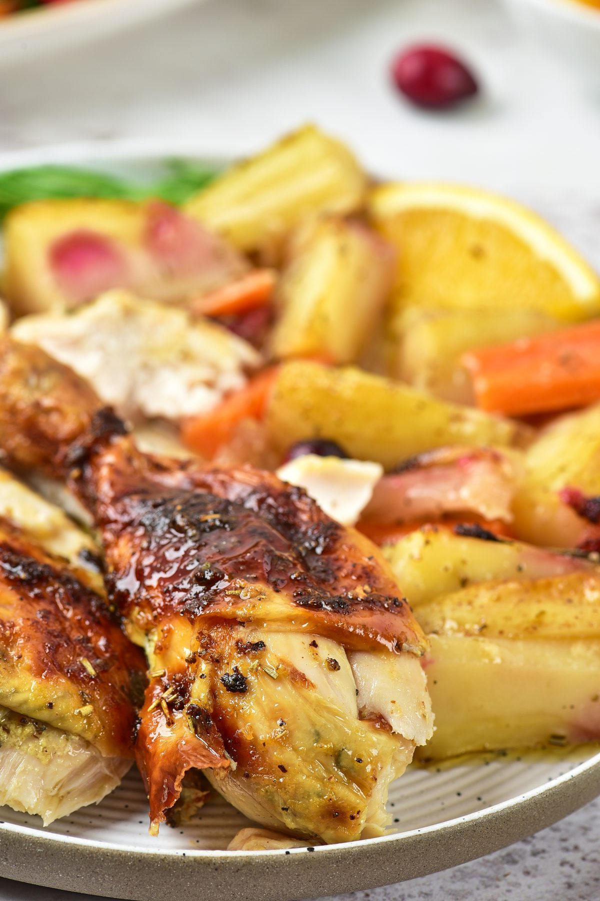 Roast chicken with potatoes